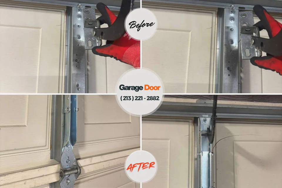 Before and after: garage door repair 45858